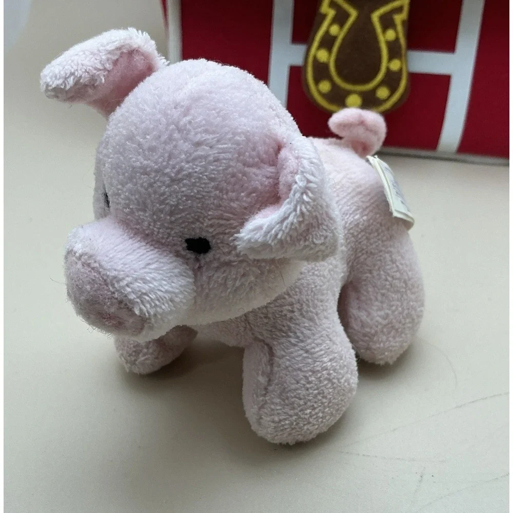 Vtg Aurora Baby My Barnyard Friends Plush Barn Carrier 3 Animals Pig‎ Cow Duck